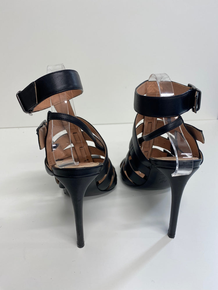 Fabulous Roland Mouret Strappy leather stilleto Sandals Uk7 Black Ankle strap GM143