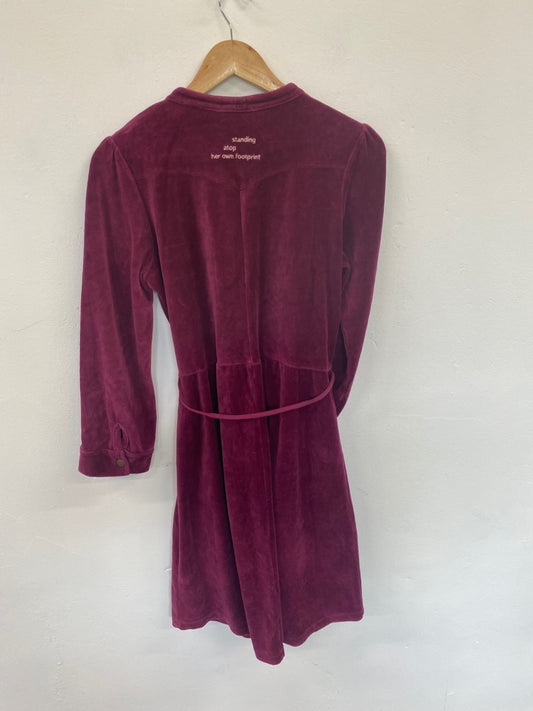 Fabulous Odd molly Burgundy Wine Velour Mini Dress UK16 GM143