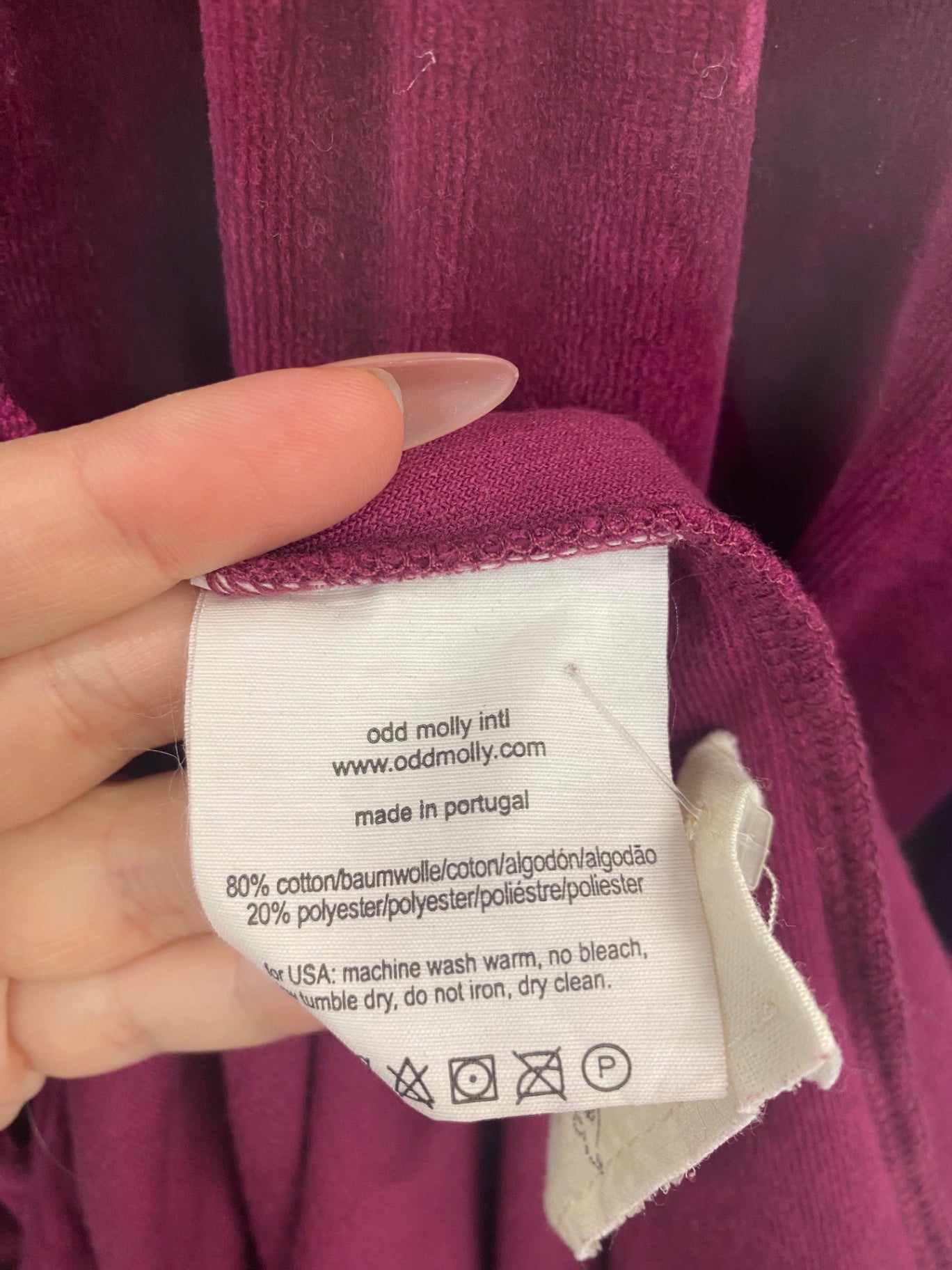 Fabulous Odd molly Burgundy Wine Velour Mini Dress UK16 GM143