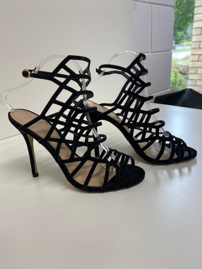 Fabulous Office Strappy stiletto black party Sandals Uk7 Black Heels GM143