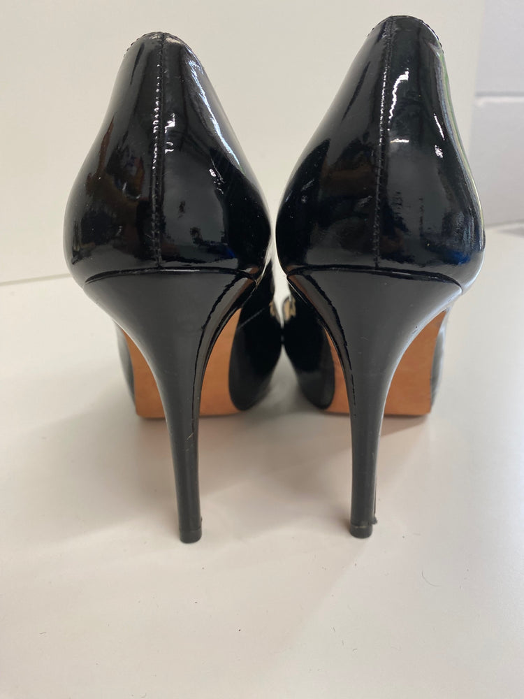 Fabulous L.K. Bennett classic Peep toe stilleto Pumps Uk7 Black Classic GM143