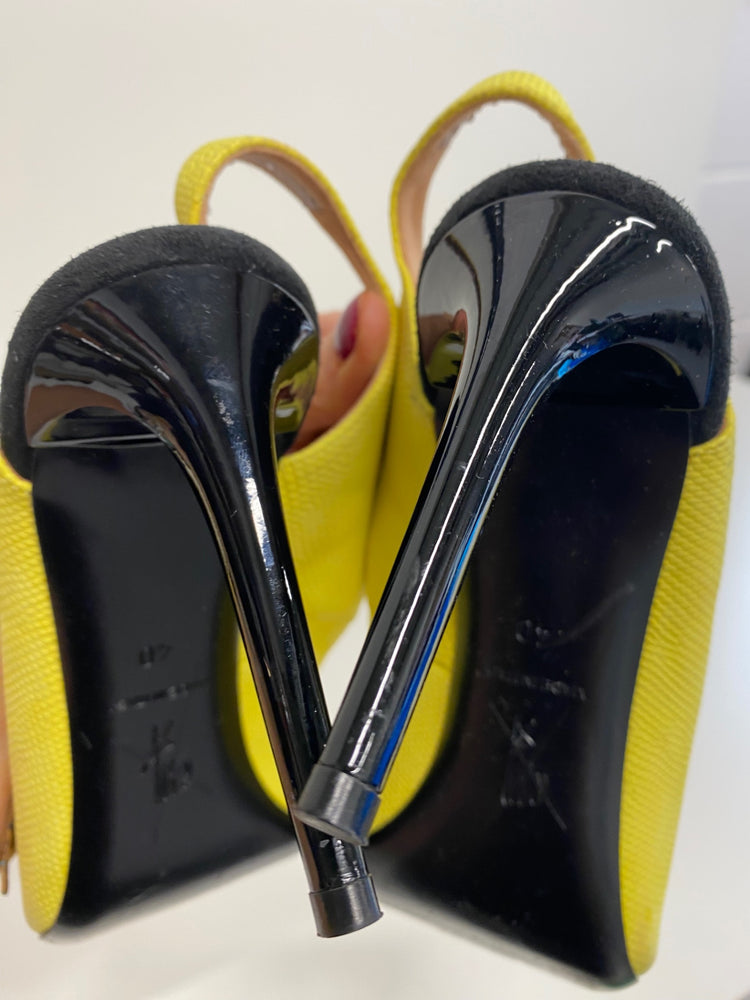 Fabulous Roland Mouret python Sling back heels Uk7 Yellow party evening GM143