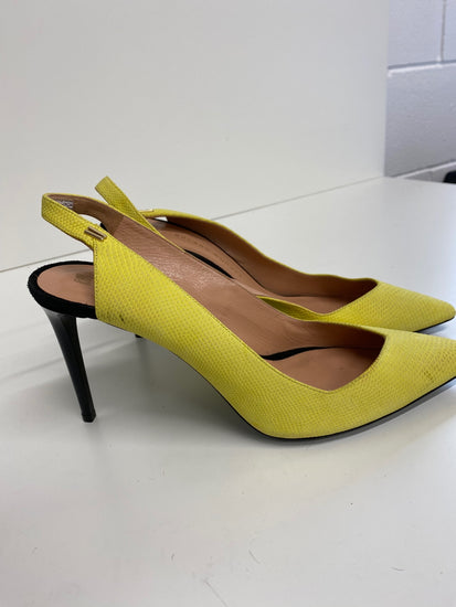 Fabulous Roland Mouret python Sling back heels Uk7 Yellow party evening GM143