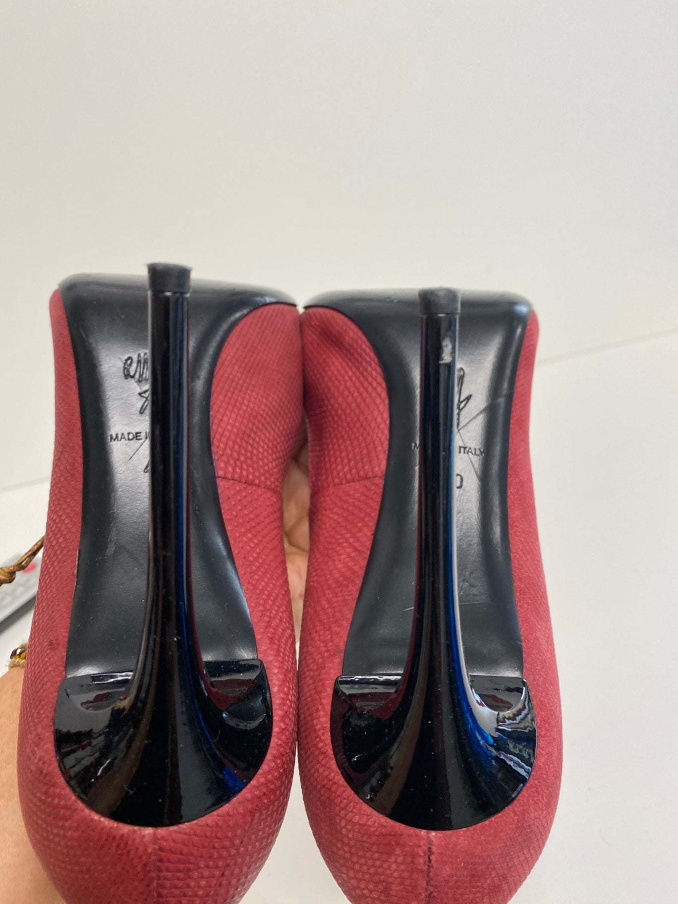 Fabulous Roland Mouret red burgundy Python High Heels Uk7 GM143