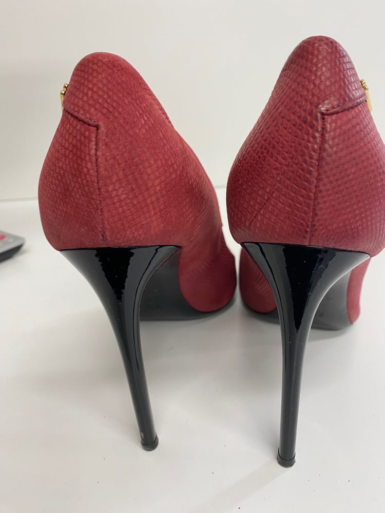 Fabulous Roland Mouret red burgundy Python High Heels Uk7 GM143