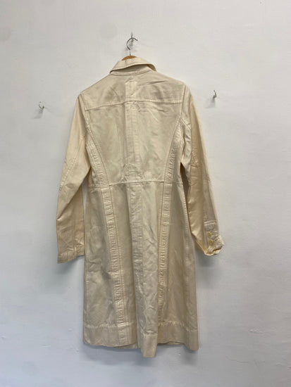 Fabulous DKNY Longline jacket Uk 10 Cream denim GM143