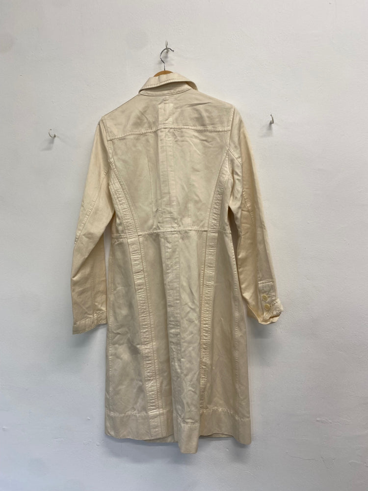 Fabulous DKNY Longline jacket Uk 10 Cream denim GM143
