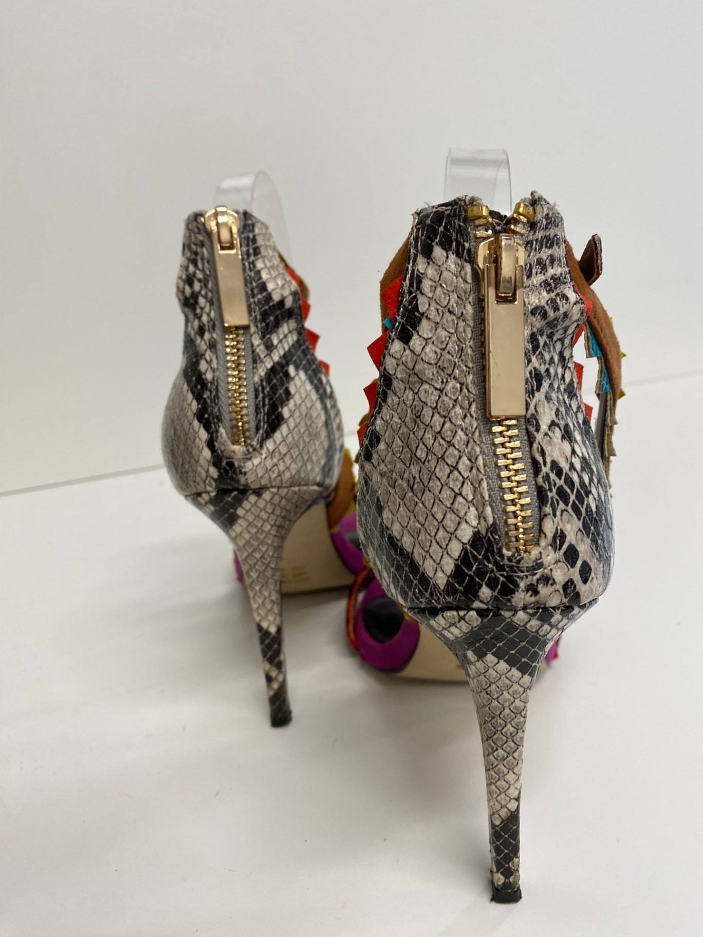 Fabulous Miss KG high stiletto Aztec Sandals Uk7 Multicoloured snakeskin GM143