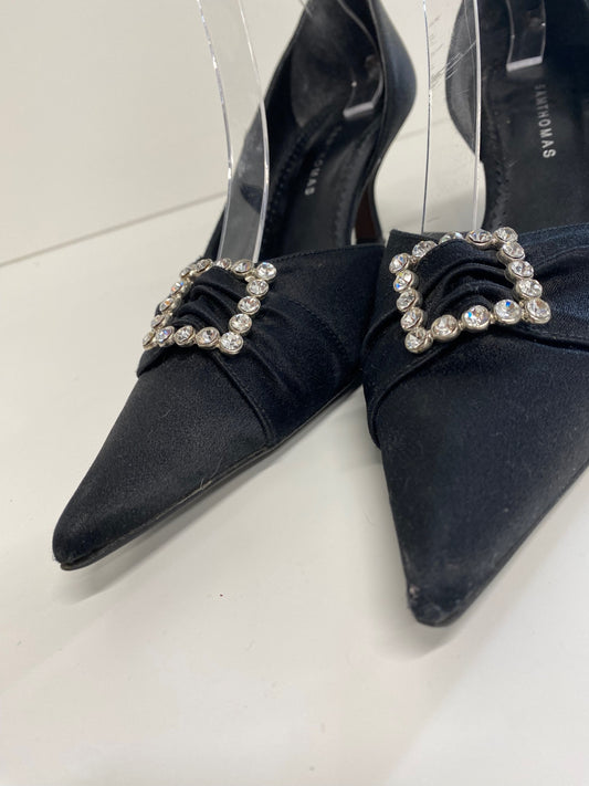 Fabulous Sam Thomas  Evening mid Kitten heels Uk7 Black Formal events GM143