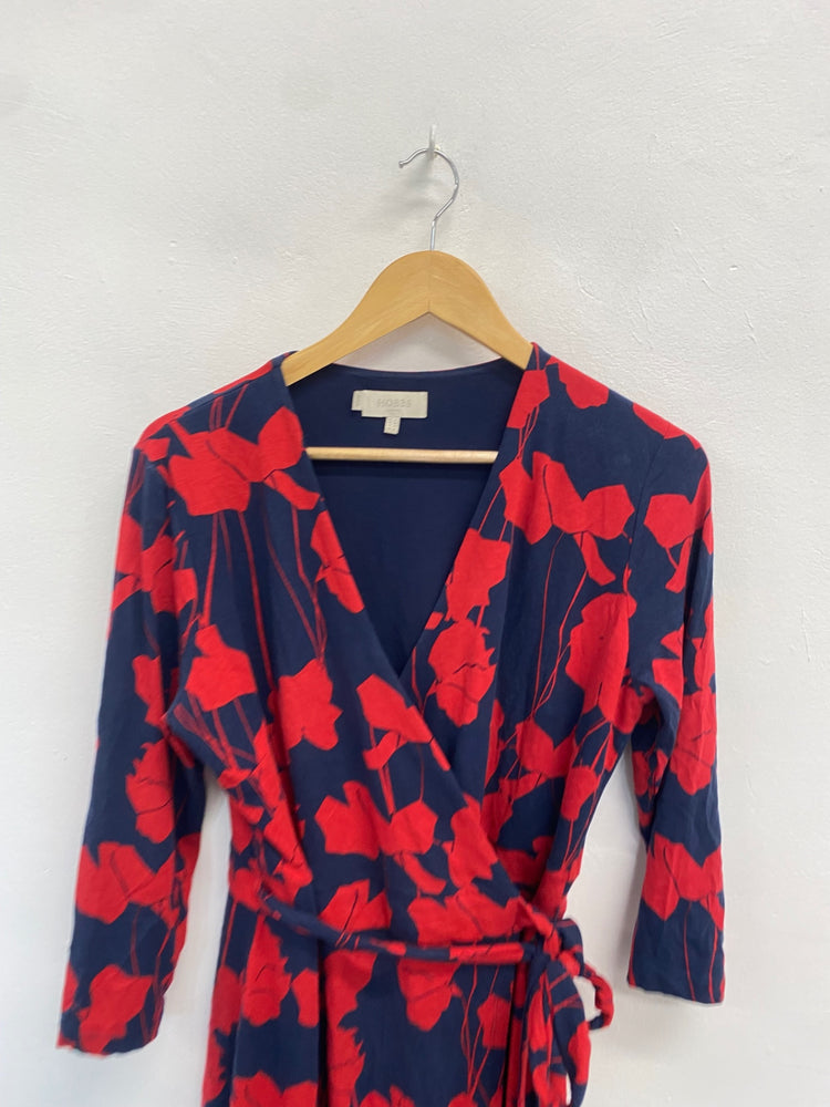 Fabulous Hobbs Dress UK 14 Navy blue and red GM143