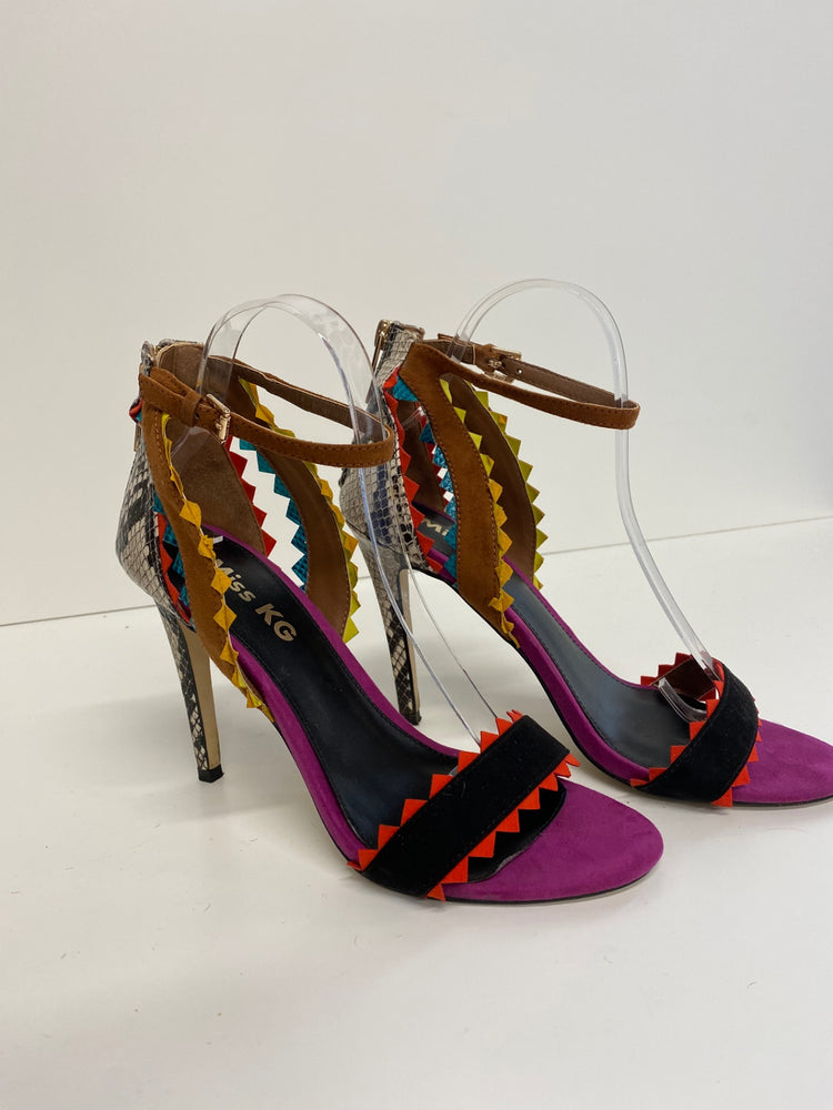 Fabulous Miss KG high stiletto Aztec Sandals Uk7 Multicoloured snakeskin GM143