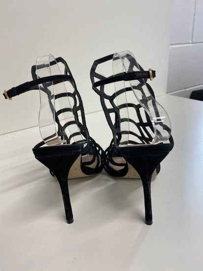 Fabulous Office Strappy stiletto black party Sandals Uk7 Black Heels GM143