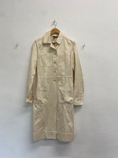 Fabulous DKNY Longline jacket Uk 10 Cream denim GM143