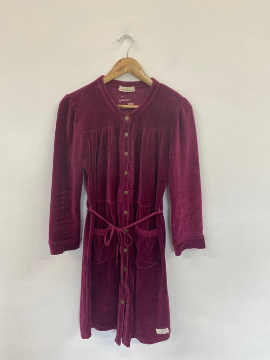 Fabulous Odd molly Burgundy Wine Velour Mini Dress UK16 GM143