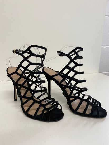 Fabulous Office Strappy stiletto black party Sandals Uk7 Black Heels GM143