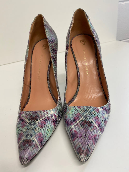 Fabulous Roland Mouret snakeskin pastels High Heels Uk7 Lilac Pink silver GM143