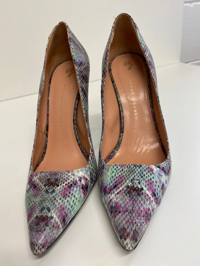 Fabulous Roland Mouret snakeskin pastels High Heels Uk7 Lilac Pink silver GM143