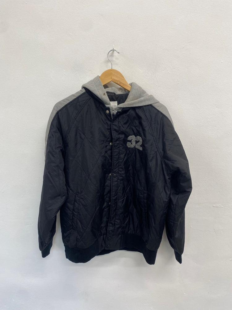 Fabulous Converse Bomber Jacket UK L Black and Grey GM143