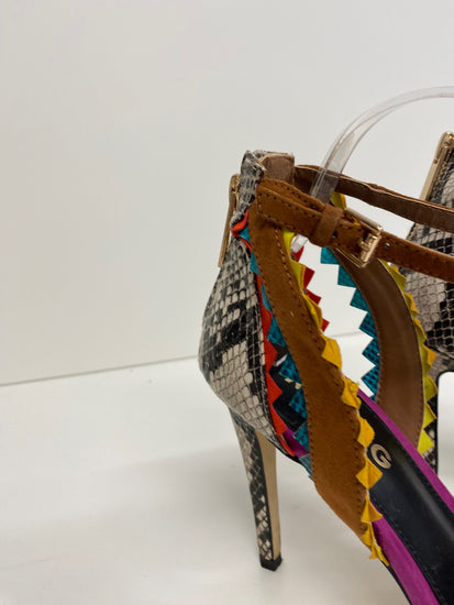 Fabulous Miss KG high stiletto Aztec Sandals Uk7 Multicoloured snakeskin GM143