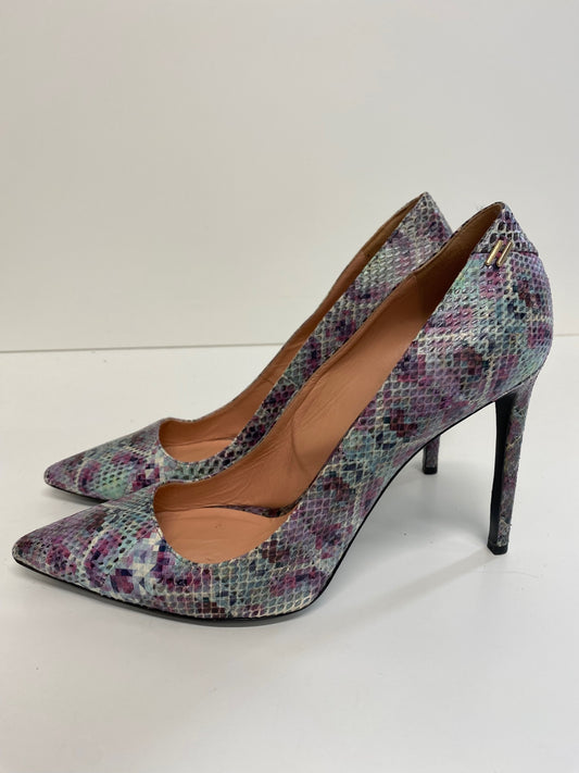 Fabulous Roland Mouret snakeskin pastels High Heels Uk7 Lilac Pink silver GM143