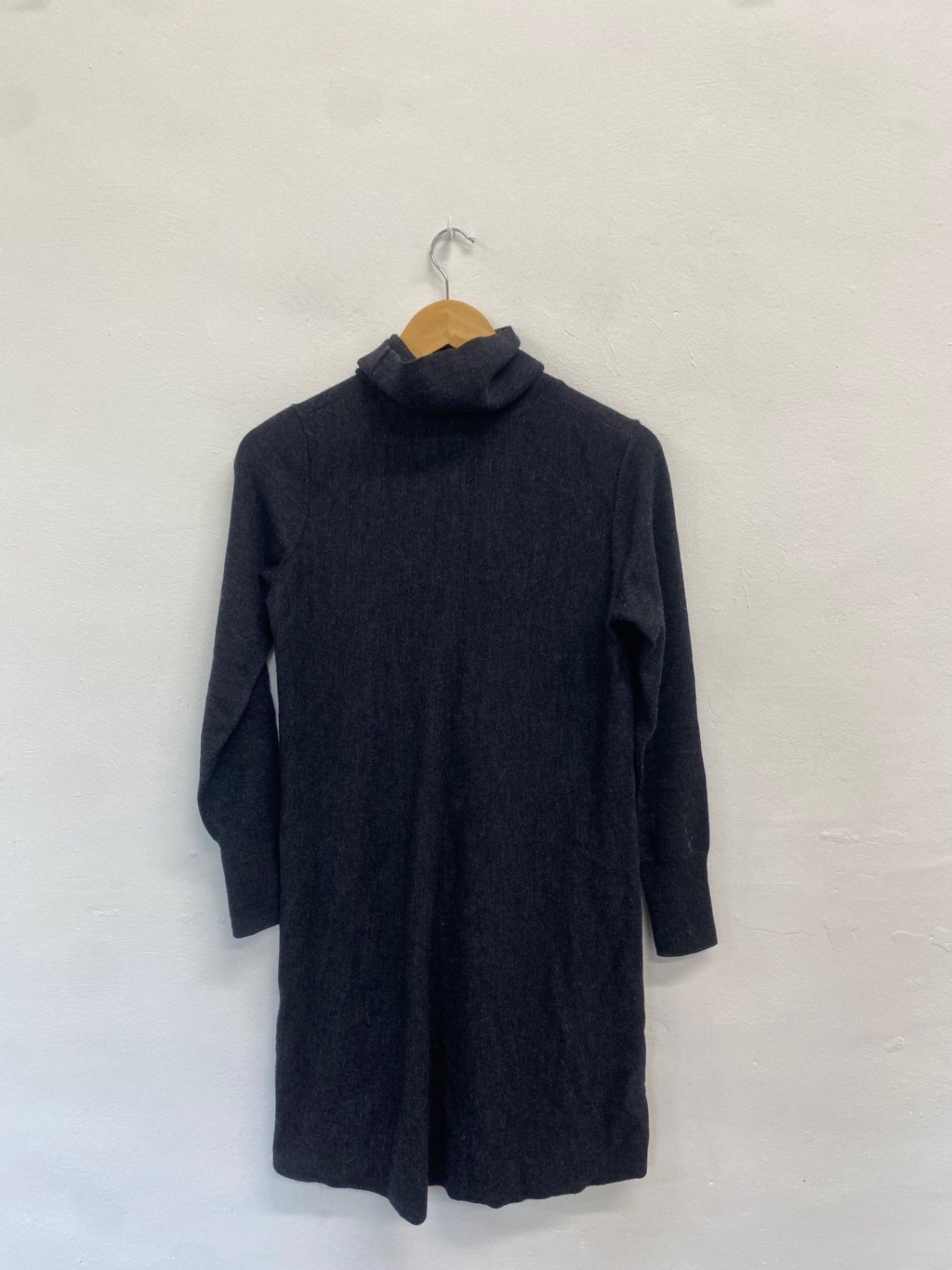 Fabulous Hobbs Dress UK12 Dark Grey wool GM143