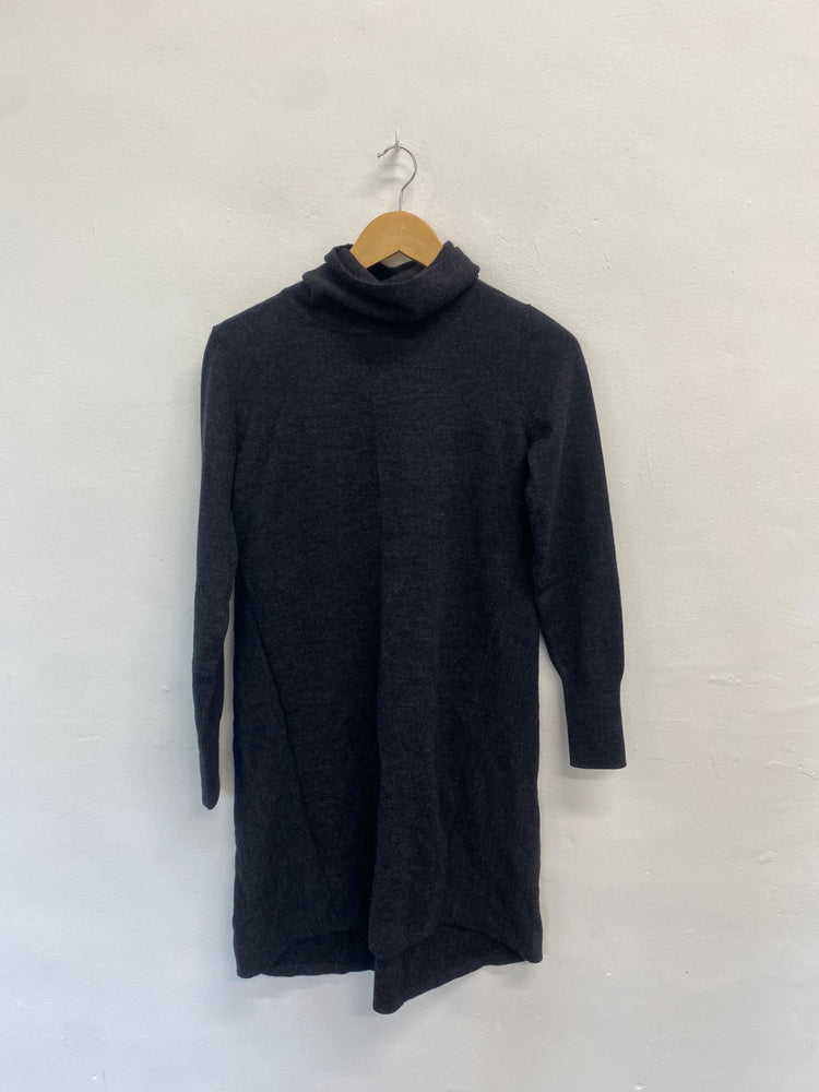 Fabulous Hobbs Dress UK12 Dark Grey wool GM143