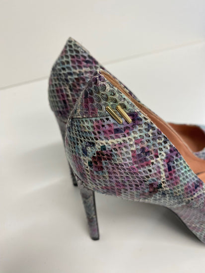 Fabulous Roland Mouret snakeskin pastels High Heels Uk7 Lilac Pink silver GM143