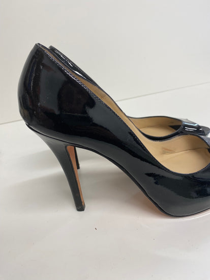 Fabulous L.K. Bennett classic Peep toe stilleto Pumps Uk7 Black Classic GM143