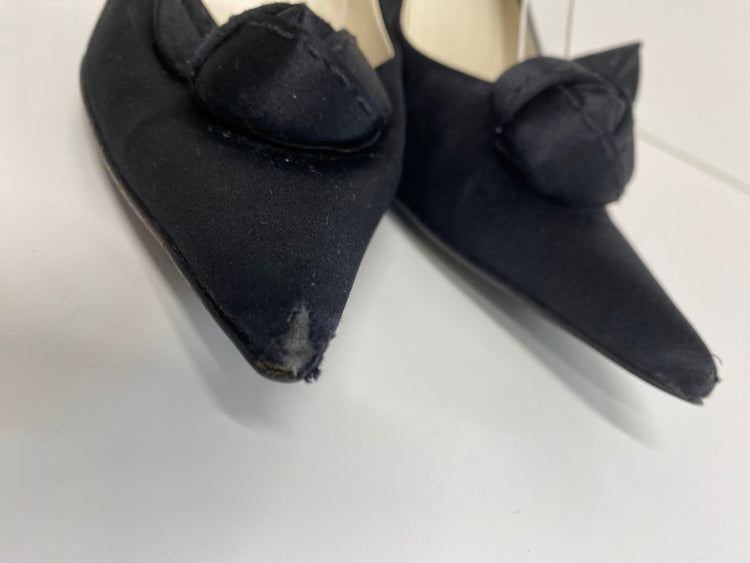 Fabulous Prada satin classic formal High Heels UK6 Black GM143