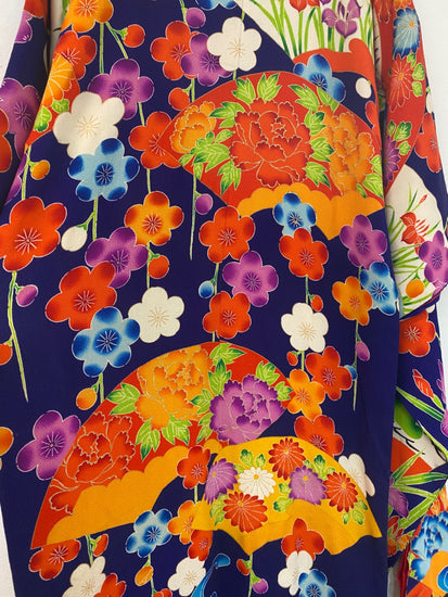 Fabulous Nakaya Traditional Floral Japanese Kimono UK M-L RG99