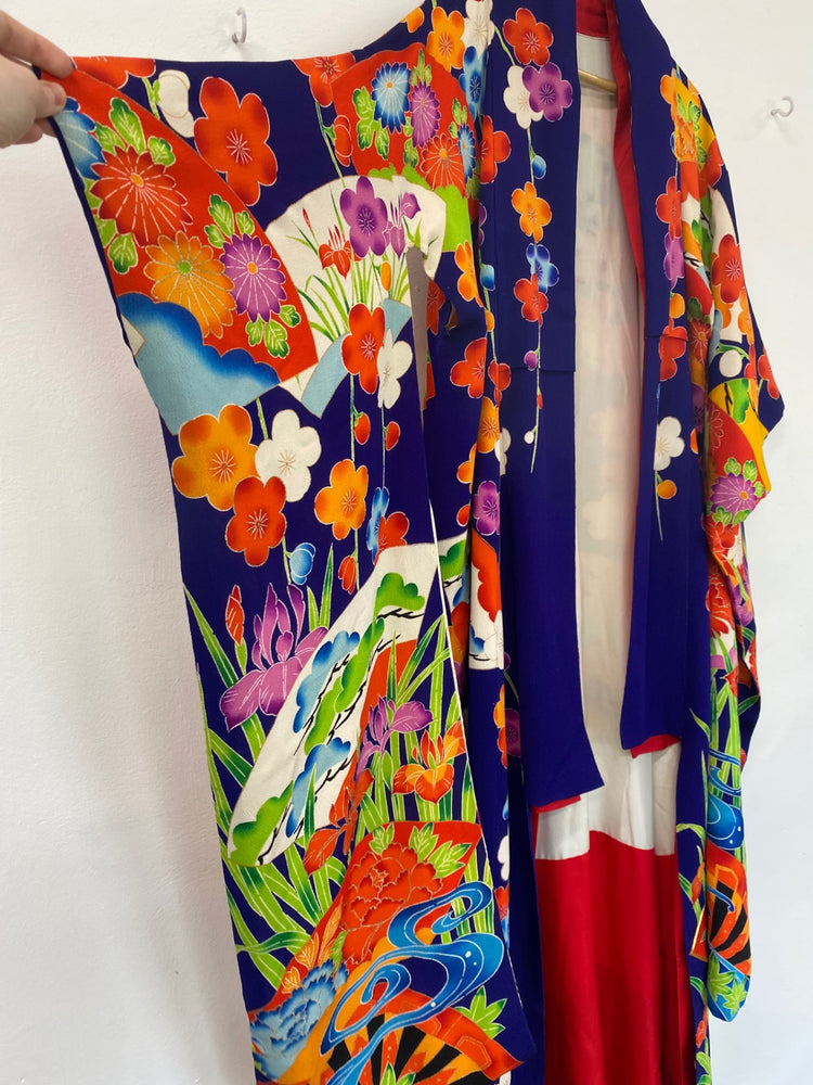 Fabulous Nakaya Traditional Floral Japanese Kimono UK M-L RG99
