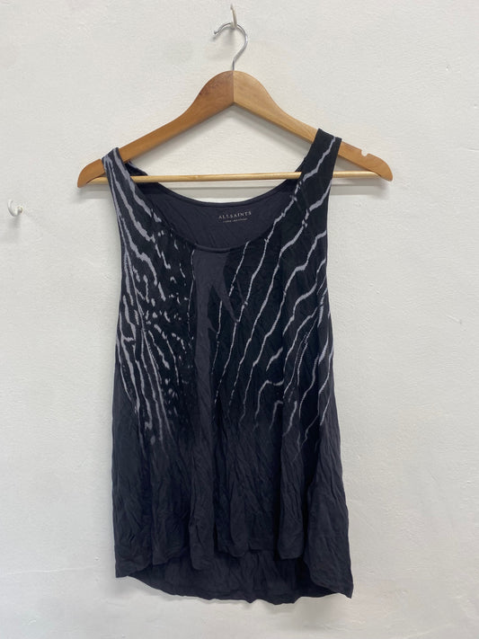 Fabulous ALLSAINTS Tank Top UK L Black pattern piura bard vest SM438