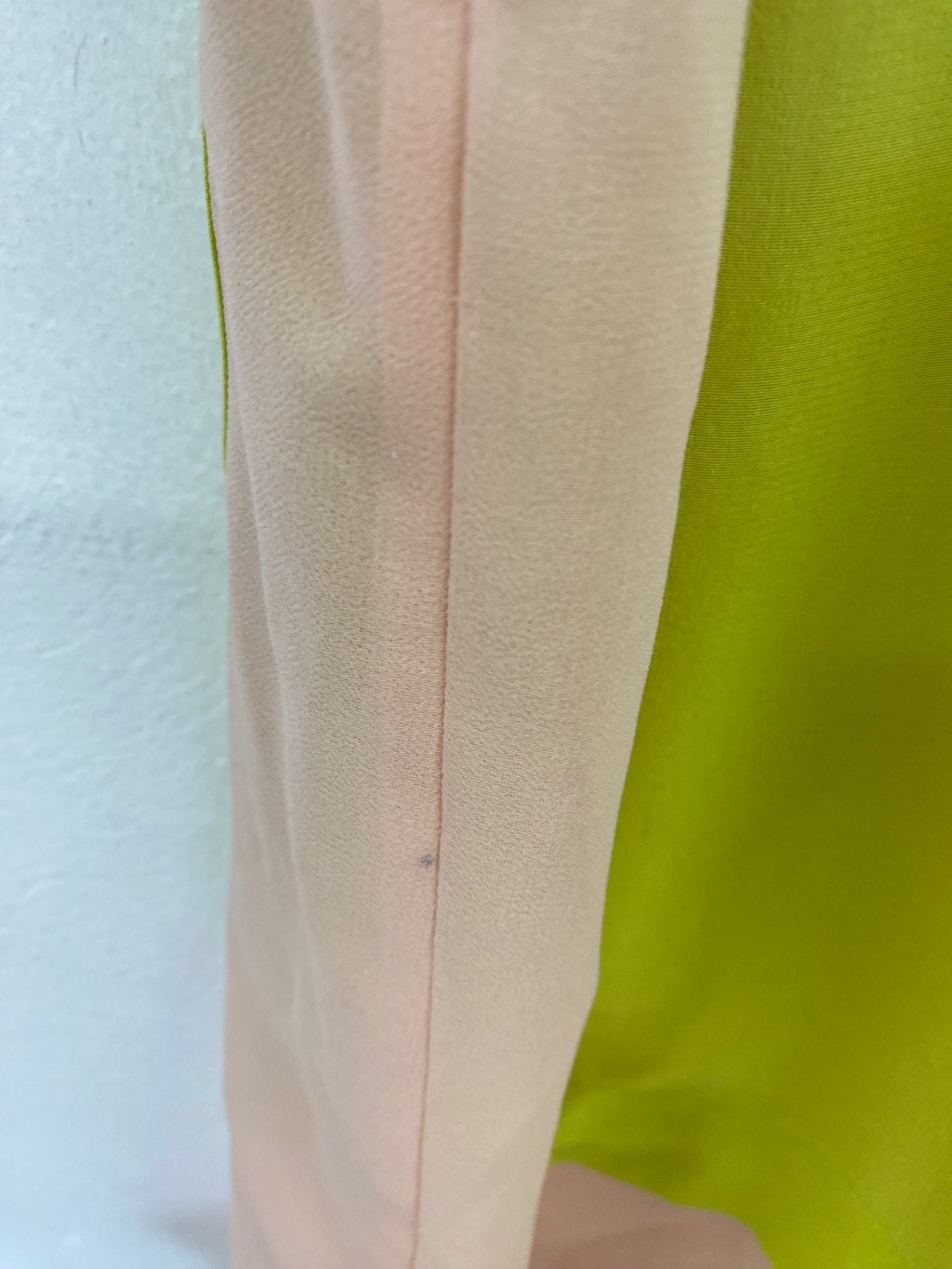 Fabulous Whistles Colourblock Lime & Beige Semi Sheer Tunic UK12 SM438