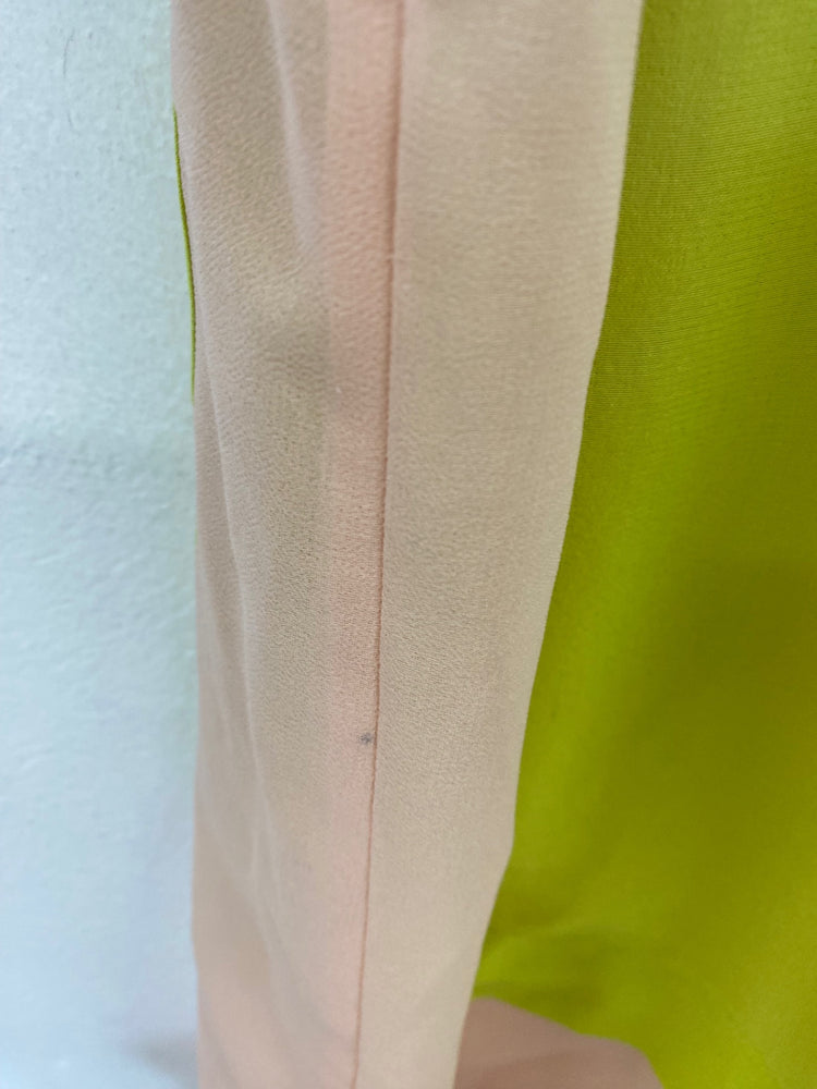 Fabulous Whistles Colourblock Lime & Beige Semi Sheer Tunic UK12 SM438