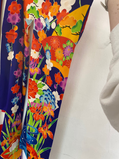 Fabulous Nakaya Traditional Floral Japanese Kimono UK M-L RG99