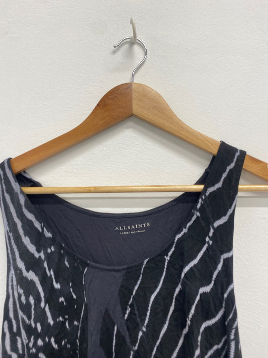 Fabulous ALLSAINTS Tank Top UK L Black pattern piura bard vest SM438
