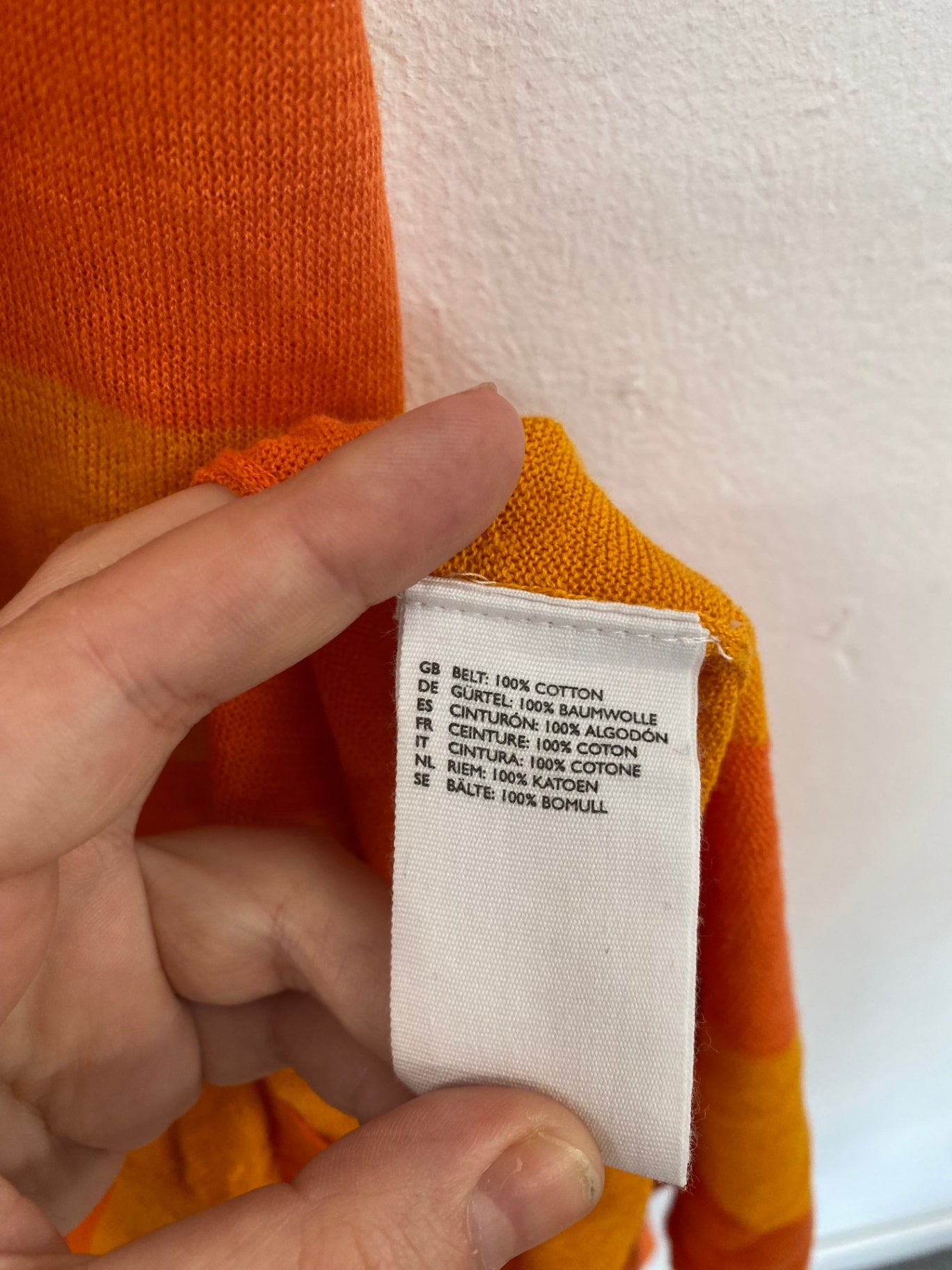 Fabulous Cos Orange Mix Stripe Jersey Midi Dress UK M SM438