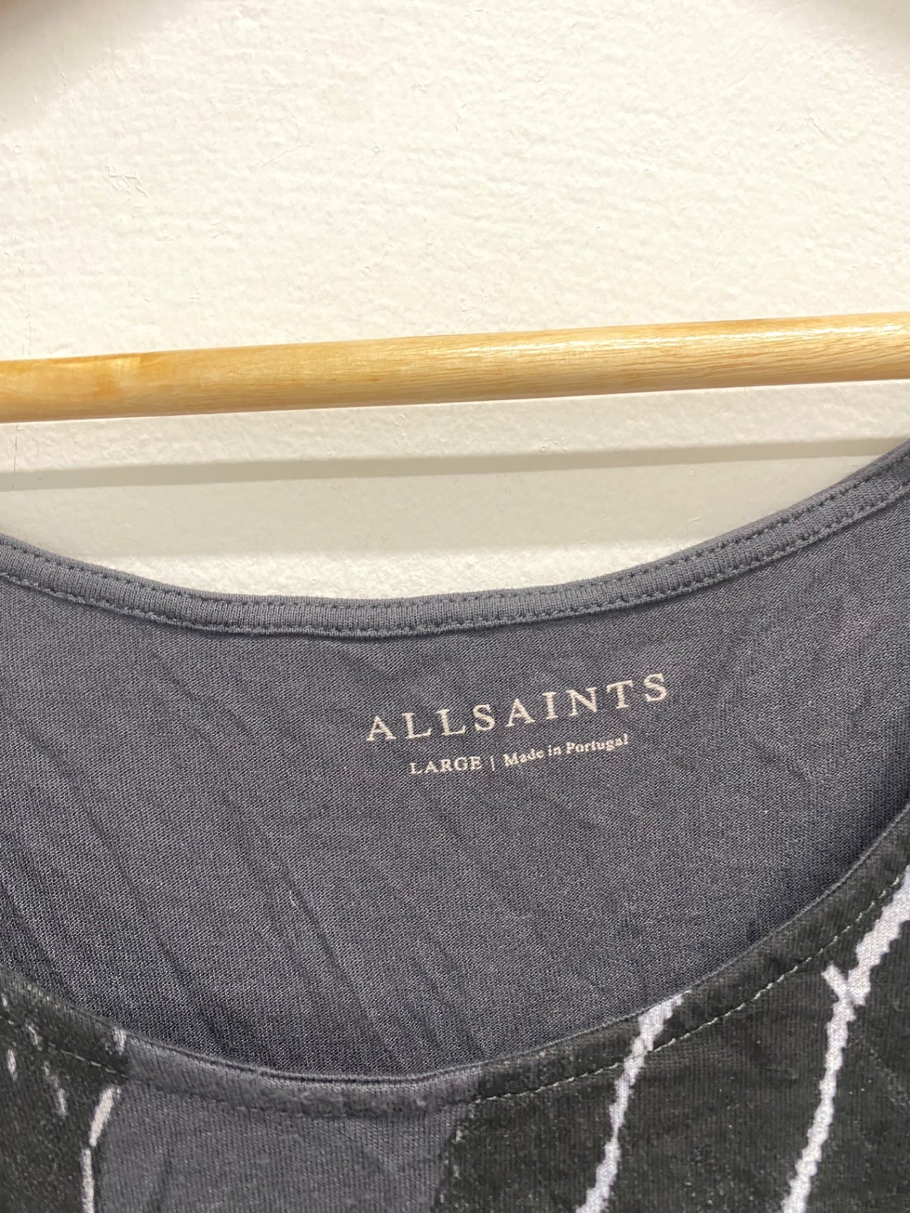 Fabulous ALLSAINTS Tank Top UK L Black pattern piura bard vest SM438