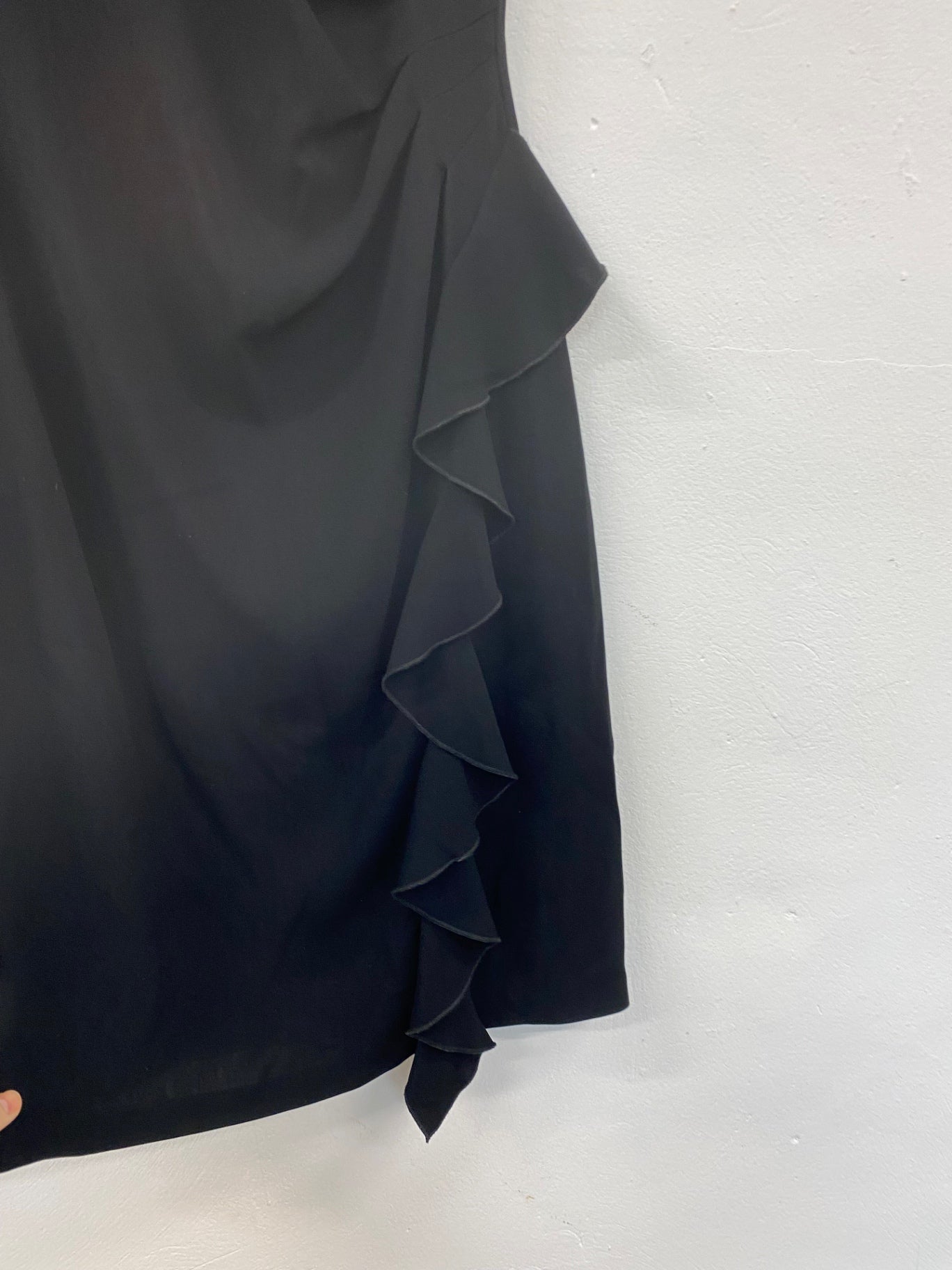 Fabulous Coast Irah Black Asymmetric Ruffle Midi Dress UK10 LG276