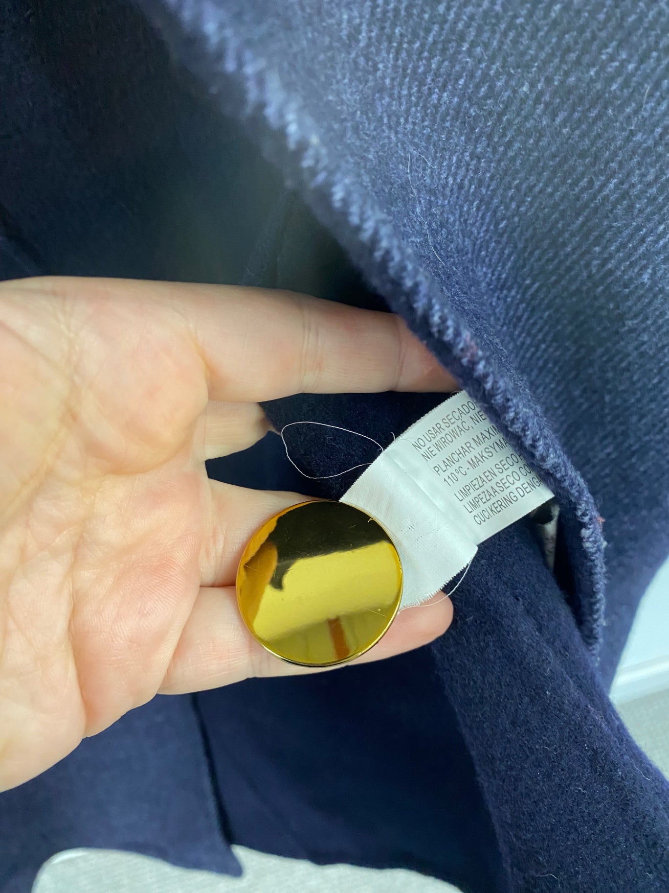 Fabulous Zara Wool Blend Navy Single Button Coat UK S LG276