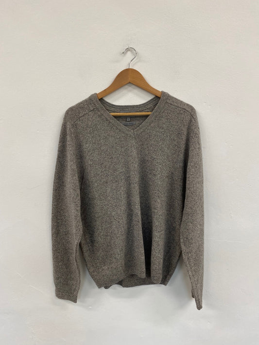 Fabulous M&S Grey Marl Lambswool Jumper UK XL LG276