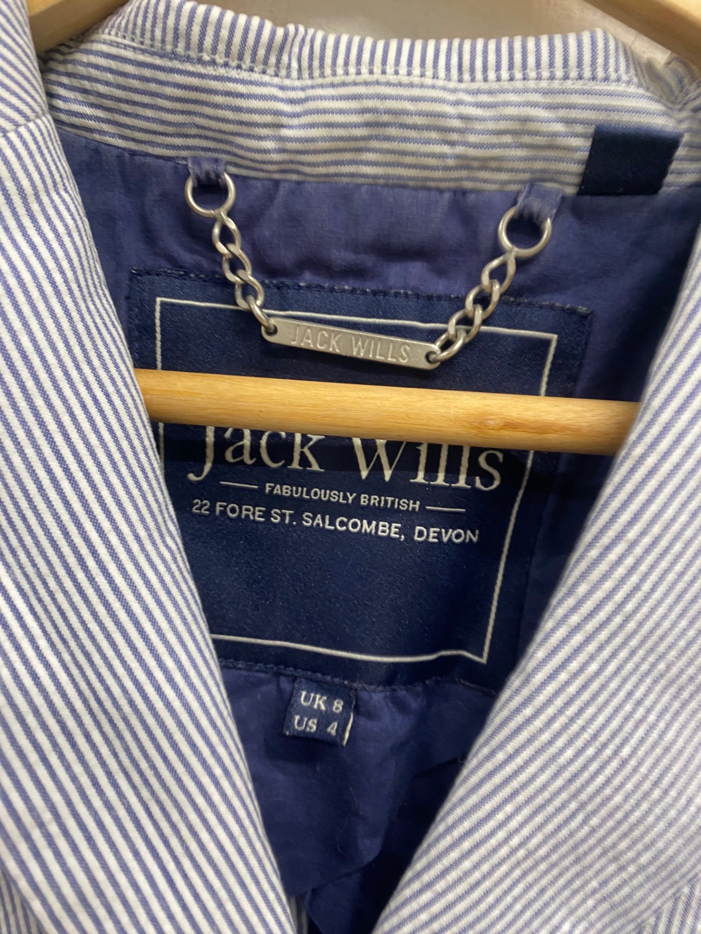 Fabulous Jack Wills Blazer Uk 8 Blue and White LG276