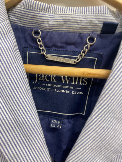 Fabulous Jack Wills Blazer Uk 8 Blue and White LG276