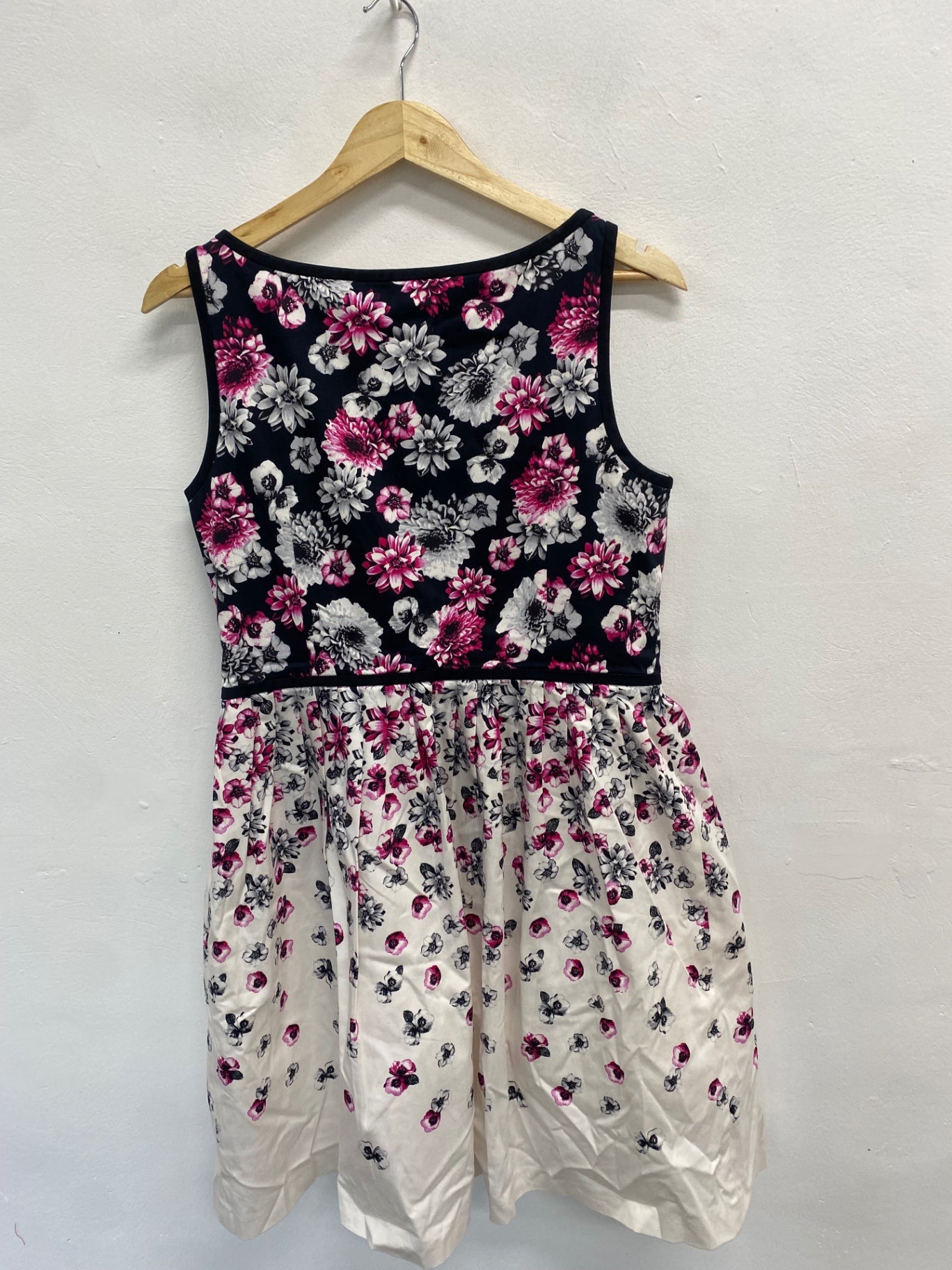 Fabulous Marks & Spencers Dress UK 14 Black pink floral LG276