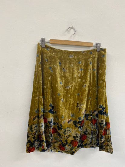 Fabulous Boho White Stuff Maple Velvet Midi Skirt UK10 LG276