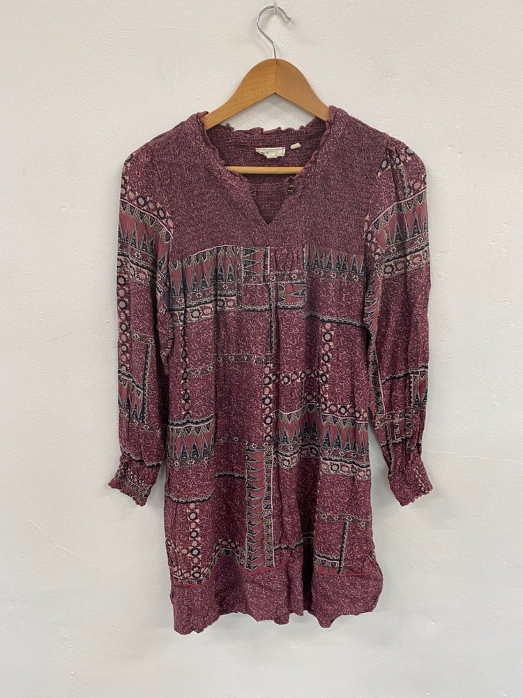 Fabulous Boho Chic FatFace Burgundy Mini Dress UK8 LG276