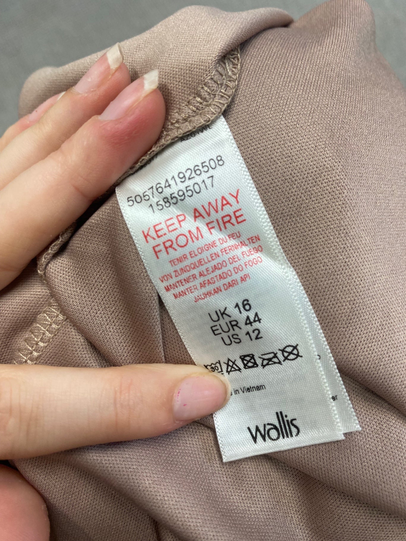 Fabulous Wallis Dress UK 16 Champagne shimmer ribbed formal LG276