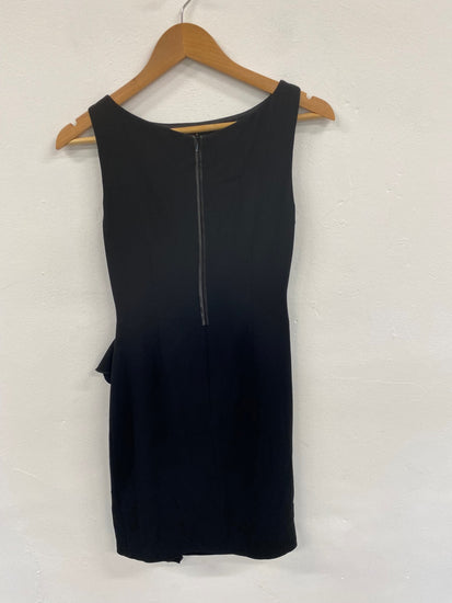 Fabulous Coast Irah Black Asymmetric Ruffle Midi Dress UK10 LG276