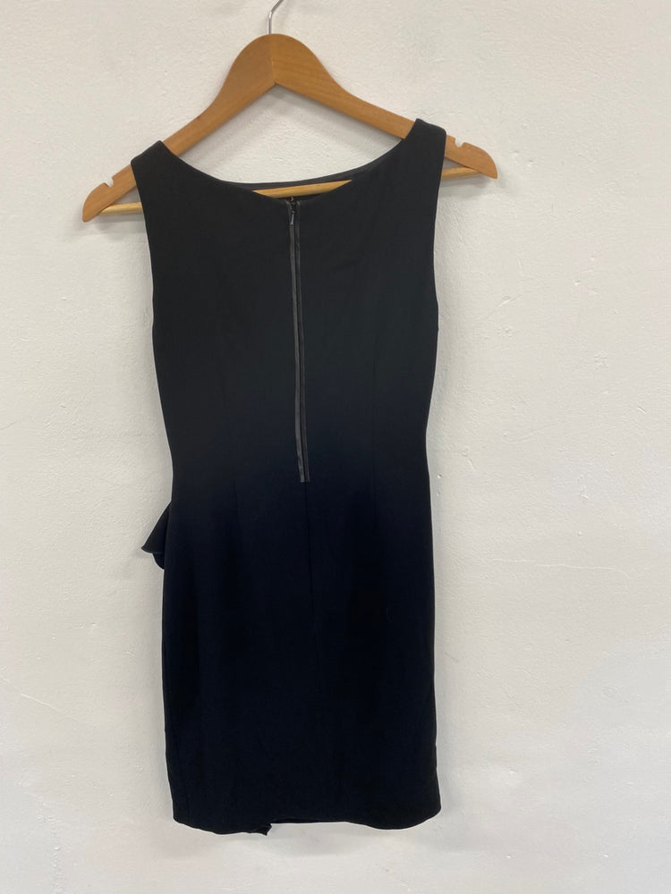 Fabulous Coast Irah Black Asymmetric Ruffle Midi Dress UK10 LG276