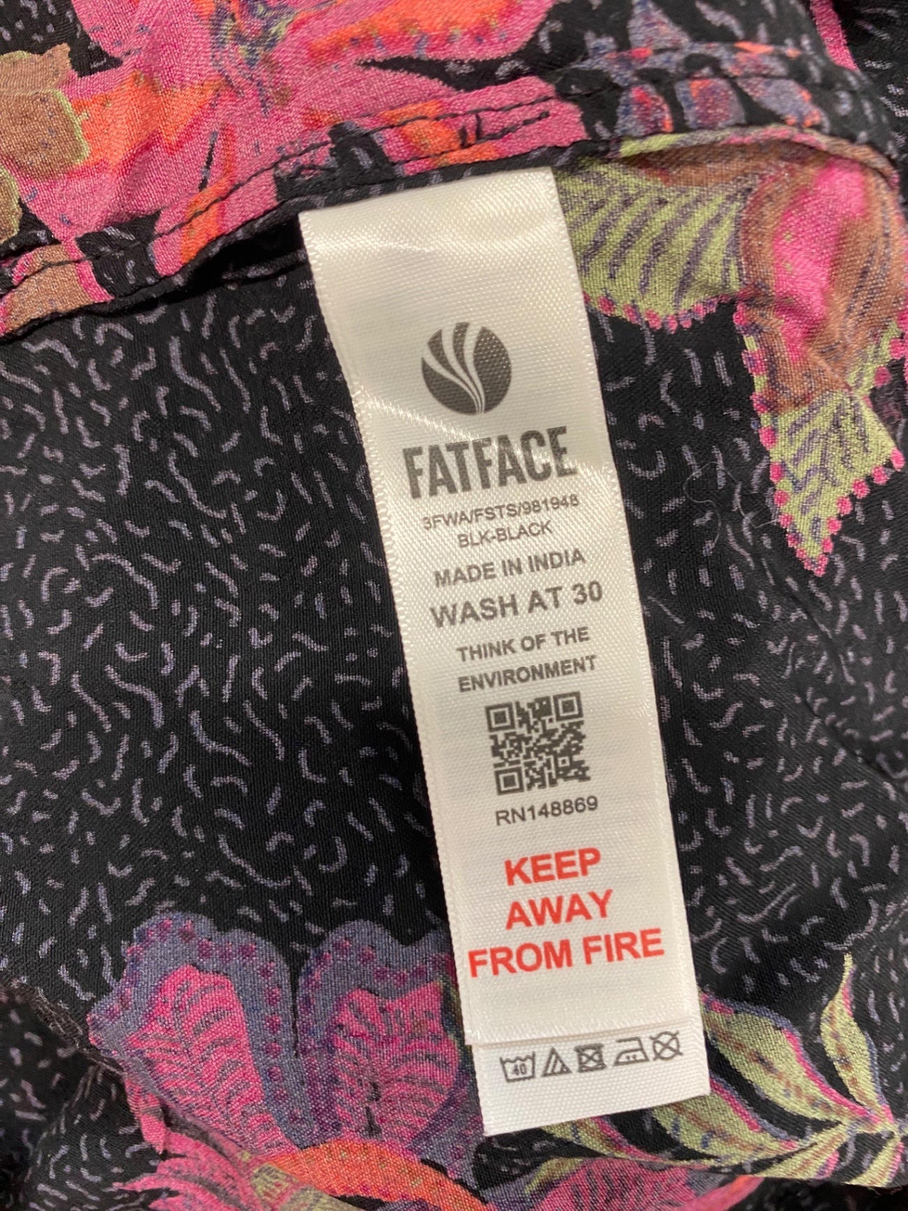 Fabulous Fat Face Blouse Uk 8 Navy pink floral new LG276